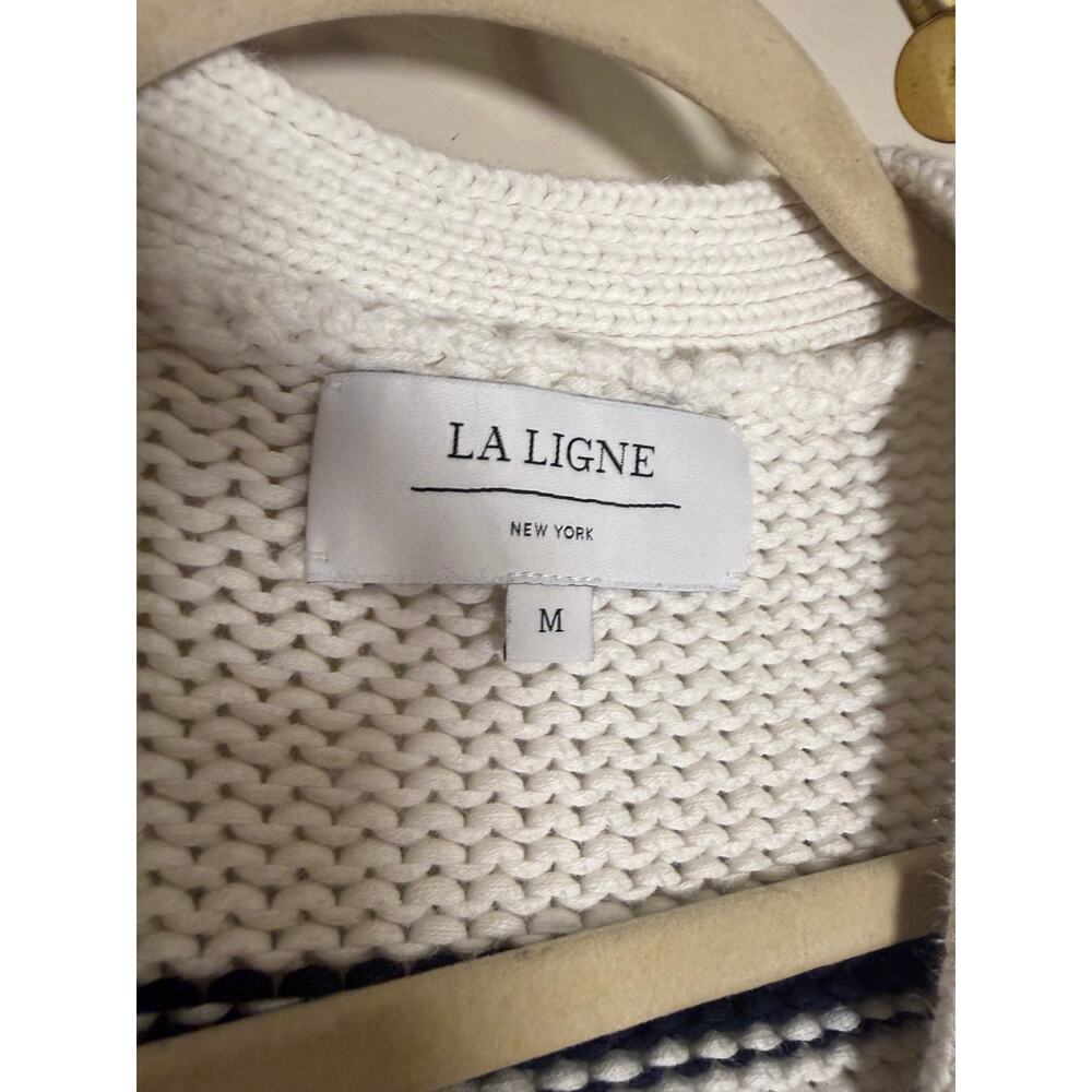 La Ligne Marina Striped Cable Knit Cardigan Women’s Sz. M - Picture 8 of 11